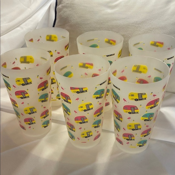 None Other - Colorful Camper Van Party Cups 6 of them.